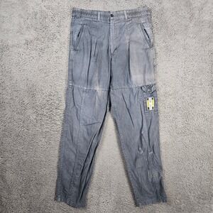 Bugle Boy Ocean League Mens 34M Faded Gray Cargo Pants Vintage 90s Pleated